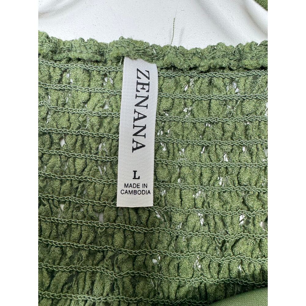 Y2K Boho Babydoll Tiered Mini Dress Green Sz Large Strappy Juniors Coquette - Picture 11 of 11